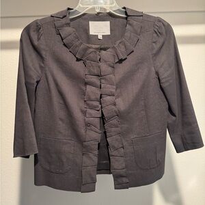 Classiques Entier Charcoal Ruffled Blazer